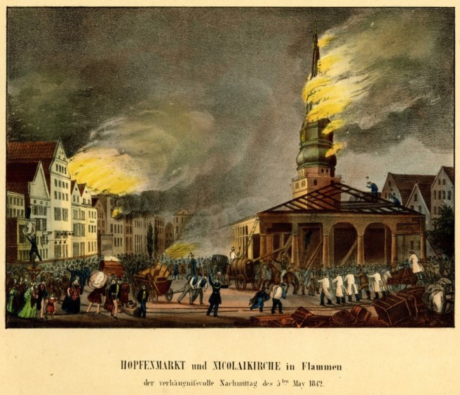 HamburgFire1842-Hopfenmarkt-NikolaiChurch