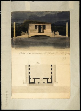 Architectural design for a monumental chapel by Alfred Clayton - 1815
